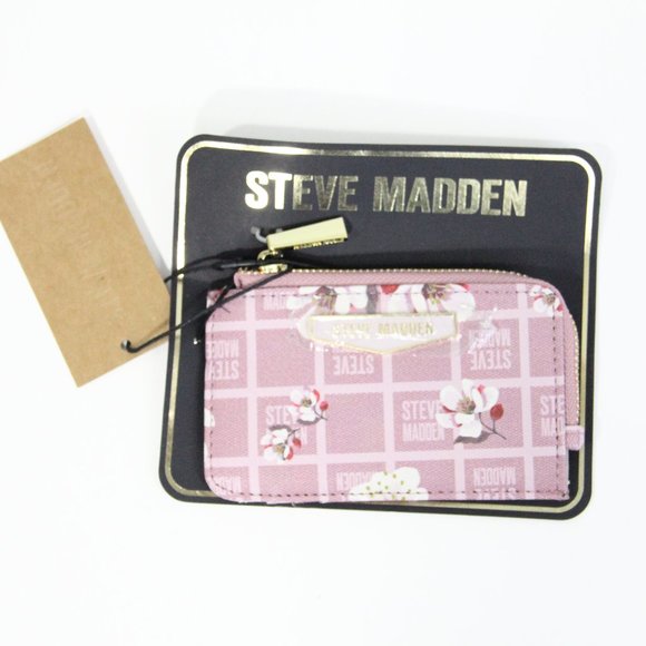 Steve Madden Card Holder Wallet NEW Logo Print Women Gift Faux Leather - Picture 1 of 6